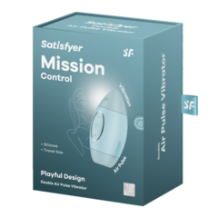 Стимулятор клитора с воздушной стимуляцией и вибрацией Satisfyer Mission Control (голубой)