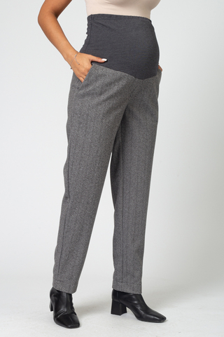 Брюки для беременных 16472 серая ёлочка