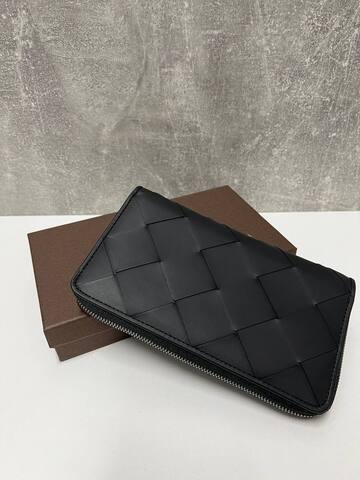 Портмоне Bottega Veneta черный с застежкой-молнией