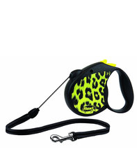 Flexi Safari поводок-рулетка M, трос 5 м на 20 кг (желтый леопард)