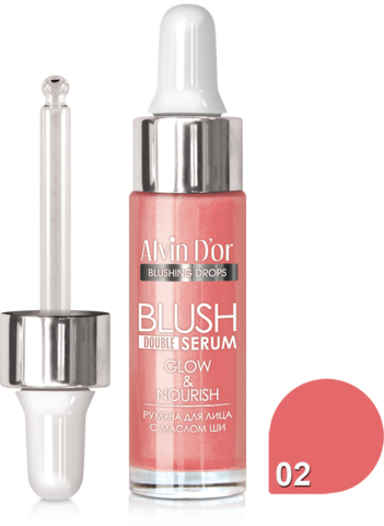 Alvin D`or B-3 Жидкие румяна Blush double Serum тон 02  15мл