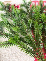 Еловые ветки искусственные, еловые лапки, 9 лапок на ветке, Зеленая, декор зимний, новогодний, 35 см, набор 20 веток