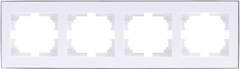 RAIN 703 0225 149 Рамка 4-ая горизонтальная  б.вст.белая с бок.вст.хром
