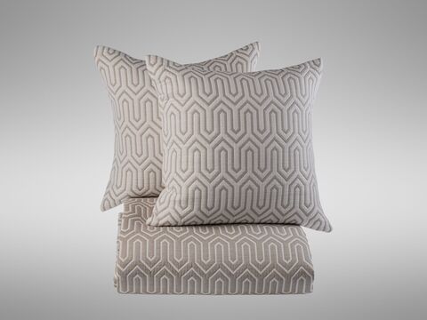 Покрывало 260х280 и 2 декоративные подушки 45х45 Claire Batiste Klee Greg бежевые