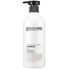 Восстанавливающий шампунь с кератином Floland Premium Silk Keratin Shampoo. 530мл.