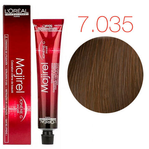 L'Oreal Professionnel Majirel French Brown 7.035 (Блондин натуральный золотисто-махагоновый) - Краска для волос