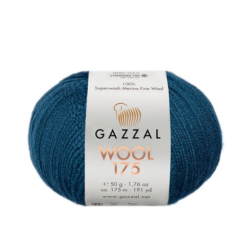 Пряжа Gazzal Wool 175 326 тёмный джинс