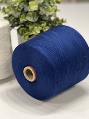 Хлопок 70% с шелком 30%  Loro Piana COTONE SILK 4/140 китайский синий