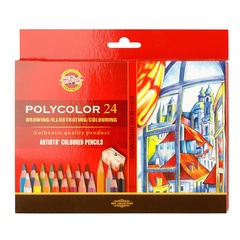 Карандаши цветные художественные KOH-I-NOOR POLYCOLOR 3834, 24 цвета