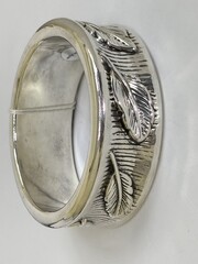 Перья (браслет из серебра)
