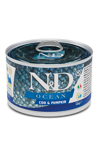 Farmina N&D консервы для собак мелких пород (треска с тыквой) 140 гр