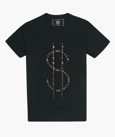 The Saints Sinphony | Футболка мужская DOLLAR SIGN BLACK AND SILVER TS3265 перед