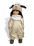 Комбинезон, шапка и сапожки - Овечка. Одежда для кукол, пупсов и мягких игрушек.