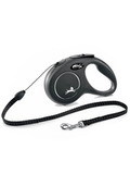 Поводок-рулетка для собак Flexi New Classic (S) 5 м./до 12 кг. (черная, трос)