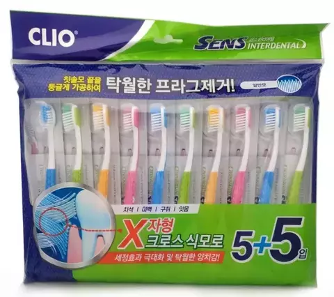 Clio Набор щеток зубных Sens Interdental Antibacterial Ultrafine Toothbrush