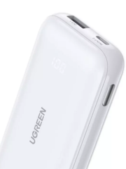 UGREEN PB501 25189 10000mAh Mini Quick Charging 30W Power Bank 30W with Digital Display, White