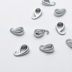 Бейл, цвет серебро (родий), размер 8*2,5 мм, цена за 1 шт