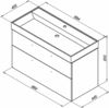 Aquanet 249923 Компл.2 - Тумба Nova 100 2 ящ. (SLIM SYNERGY) цв.дуб рошелье (249923)