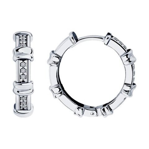 Серьги-конго из серебра 925 пробы с фианитами