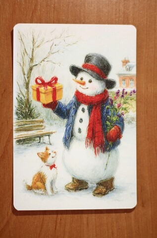 Снеговик с подарком Снеговик с подарком