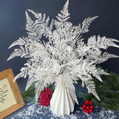 Папоротник Белый стильный, силиконовый, искусственная зелень, 48 см, набор 1 шт