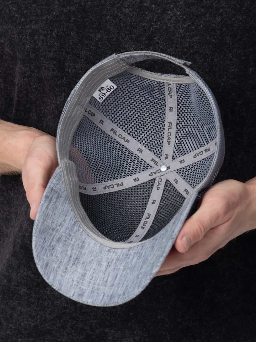 Бейсболка с сеткой летняя серая