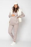 Утепленный спортивный костюм для беременных и кормящих 16216 светлый какао меланж