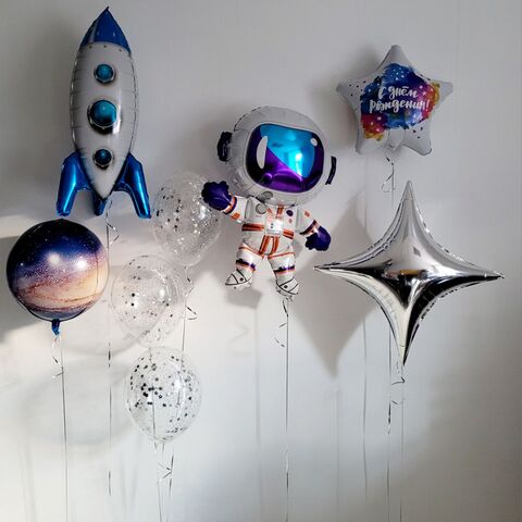 Букет шаров в космической тематике 