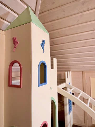 Игровой домик с горкой и спортивными элементами | Индивидуальный проект под заказ