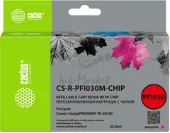 Картридж перезаправляемый струйный Cactus CS-R-PFI030M-CHIP пурпурный (55мл) для Canon imagePROGRAF TA-20/30/TM-240/340