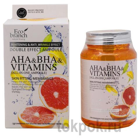 Ампульная сыворотка Eco Branch AHA & BHA & Vitamins All in One Ampoule, 250 мл