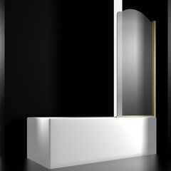 Шторка на ванну STURM Juwel Right 800x1500 прозрачные стекла. Золото LUX-JUWE08-RTRGL
