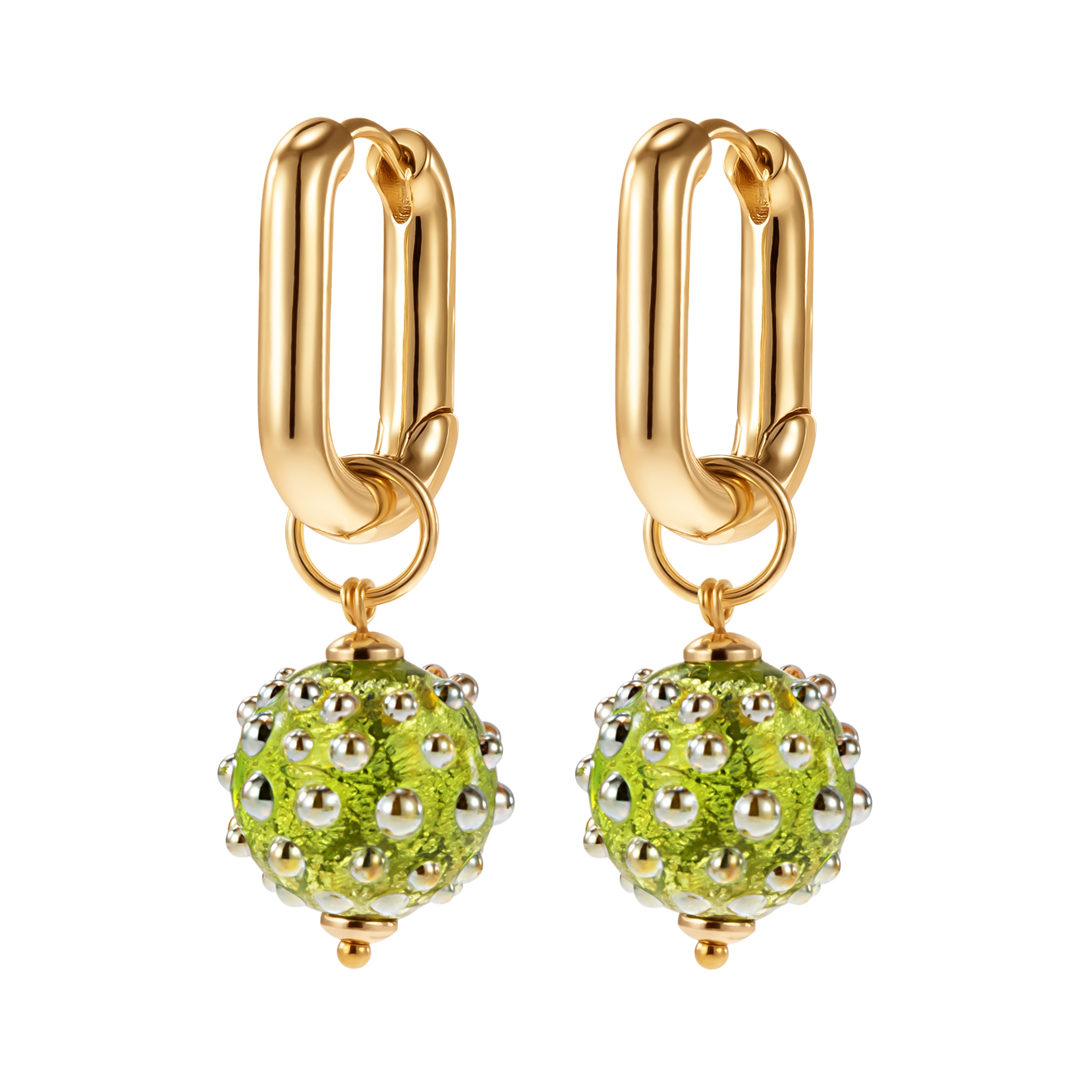 

Серьги Metallic Green Murano Earrings