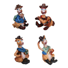 Фигурка лошади в ковбойке, полистоун, СНОУ БУМ