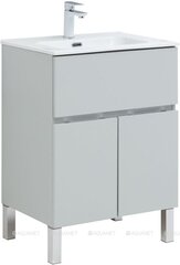 Aquanet 274128 Тумба с раковиной Алвита new 60 напольная 1 ящ., 2 дв. цв. серый (274128) фото