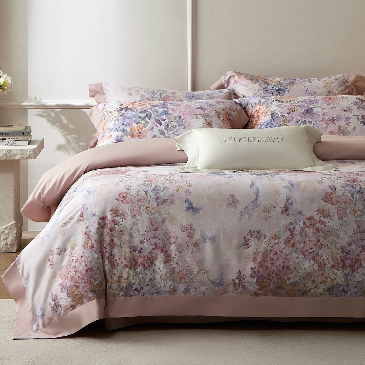 ZEPHYR HOME 60S Египетский хлопок  (двухспалка) Розовые Цветы