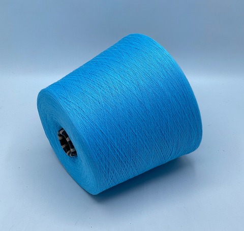 Бобинная пряжа,Cotton combed, 2540м. 100%Хлопок, Голубой(524), 39346
