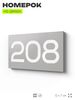 Номер на дверь 208, табличка на дверь для офиса, квартиры, кабинета, аудитории, склада, серый 120х70 мм, Айдентика Технолоджи