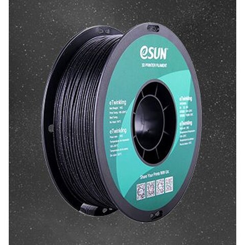 Пластик для 3D-печати eSUN eTwinkling, 1,75 мм, 1 кг, чёрный, PLA-TK175B1P1