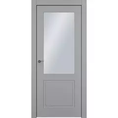 Купить Межкомнатная дверь эмаль Классика 2 серая остеклённая