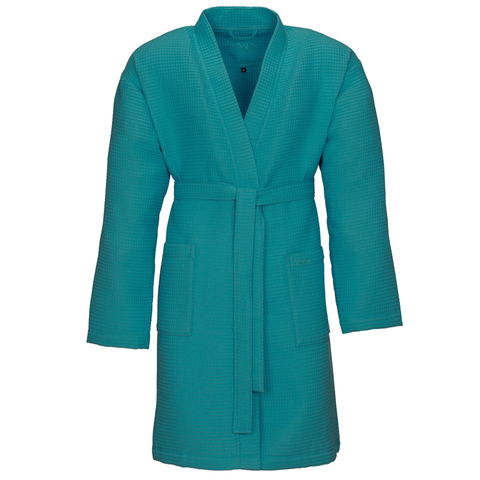 Халат вафельный Vossen Rom lagoon 589 бирюзовый