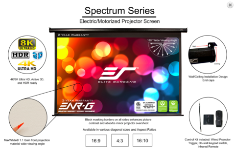 Elite Screens Electric100H, экран электрический