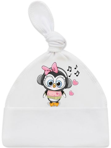 Шапочка с принтом "Пингвиночка"