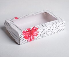Коробка складная с окошком 20×12×4см