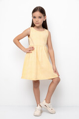 Платье  для девочки  К 5589/светлая мимоза,светлые блики