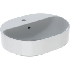 Geberit VariForm Раковина с установкой на столешницу эллиптической формы, 50х40 см, с отв. под смеситель, с отв. перелива фото