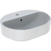 Geberit VariForm Раковина с установкой на столешницу эллиптической формы, 50х40 см, с отв. под смеситель, с отв. перелива