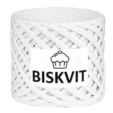 Пряжа трикотажная Biskvit кокос (белоснежный) 966