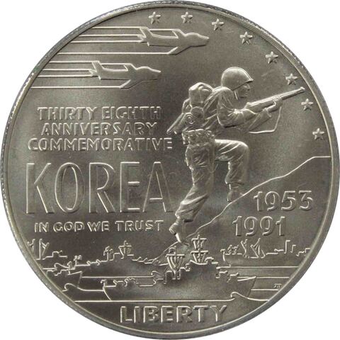 1 доллар 1991 D "38 лет Корейской войне"