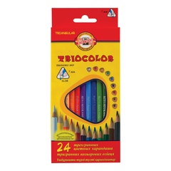 Карандаши цветные KOH-I-NOOR TRIOCOLOR 3134, 24цв, картон.упак. с подвесом
